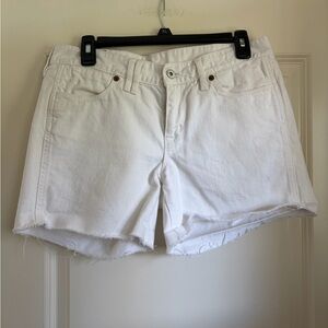 Madewell White Raw-Hem Denim Shorts